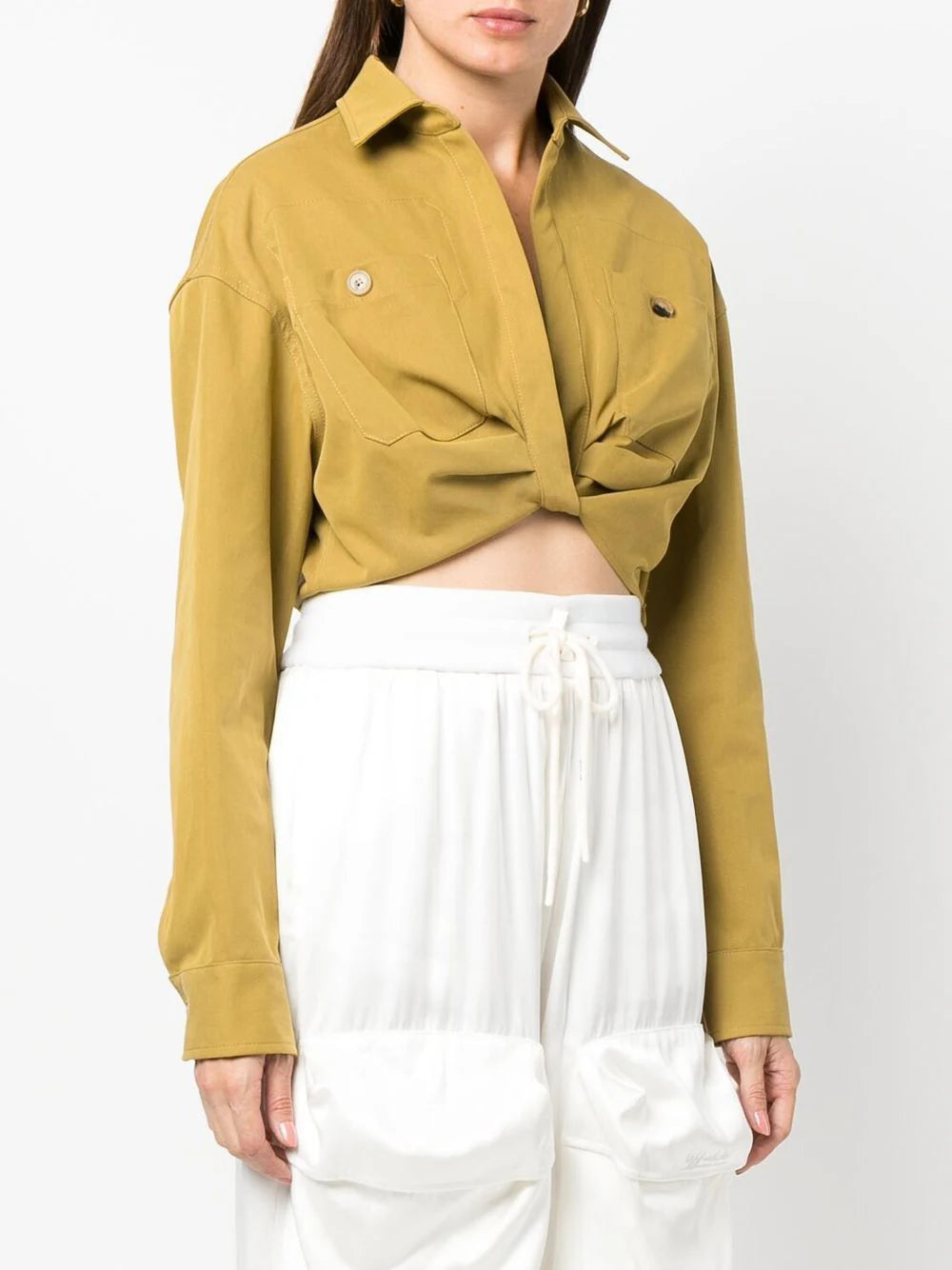 CO TWIST CROP CARGO SHIRT FOREST GREEN NO COLOR