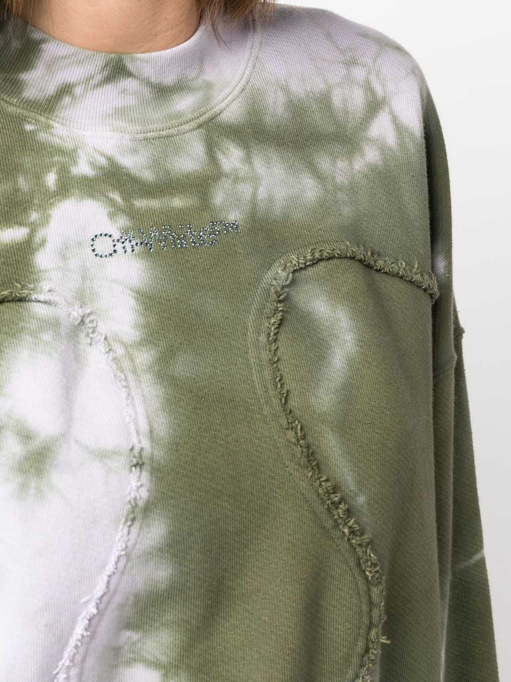 BLING TIE DYE ORGANIC CREW MILITARY LILAC