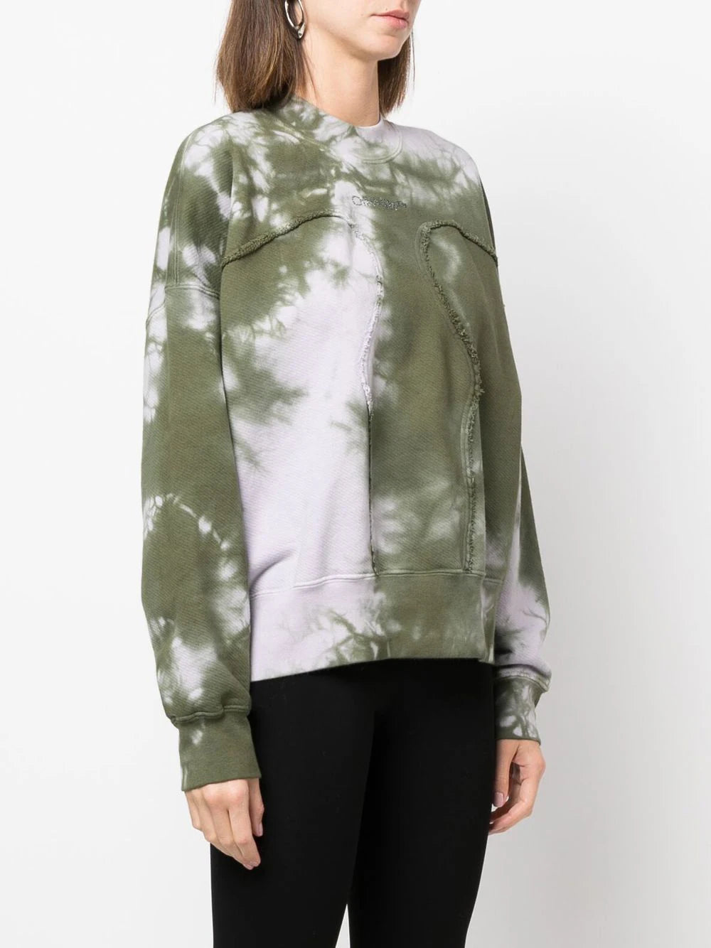 BLING TIE DYE ORGANIC CREW MILITARY LILAC
