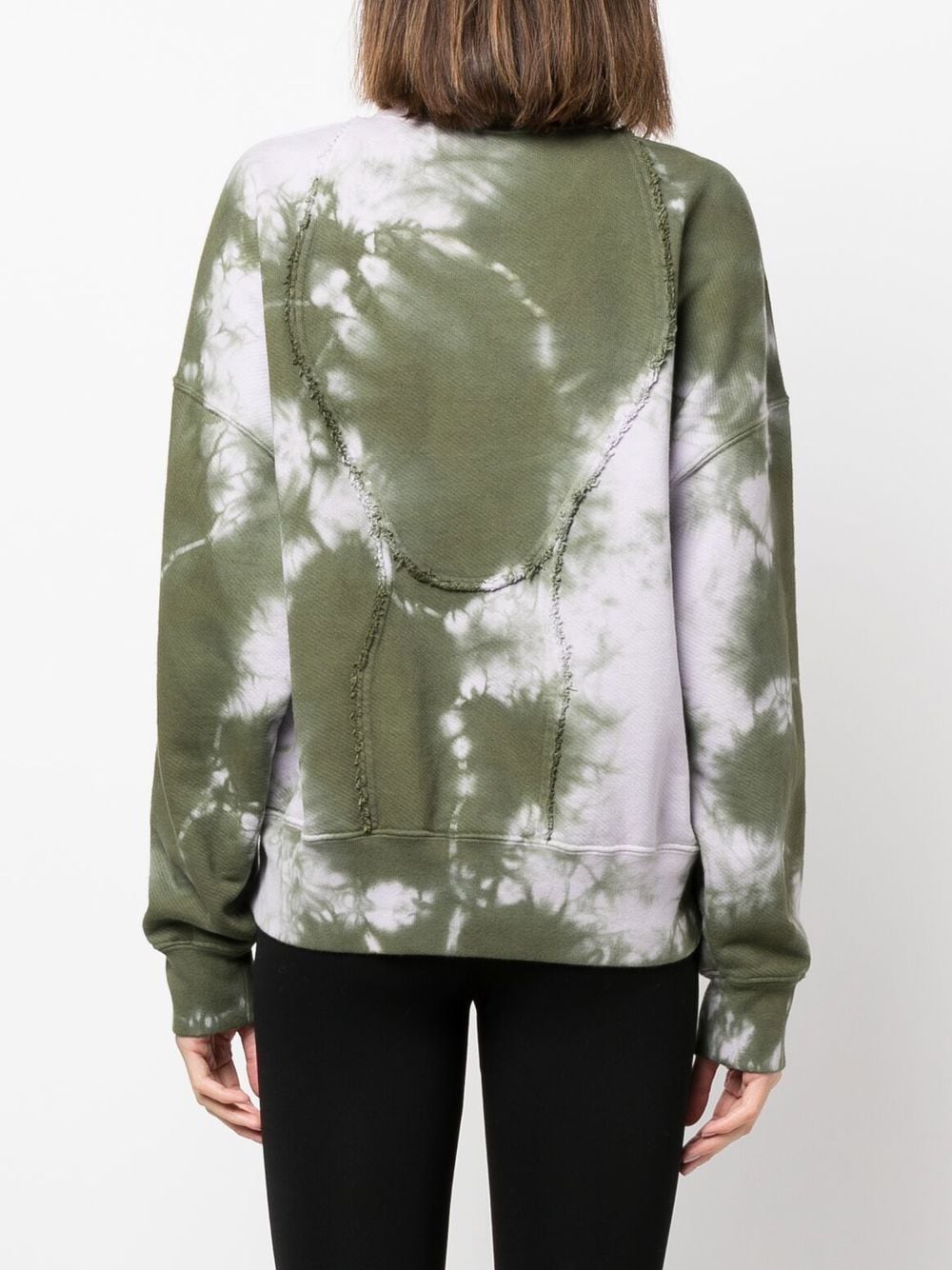 BLING TIE DYE ORGANIC CREW MILITARY LILAC