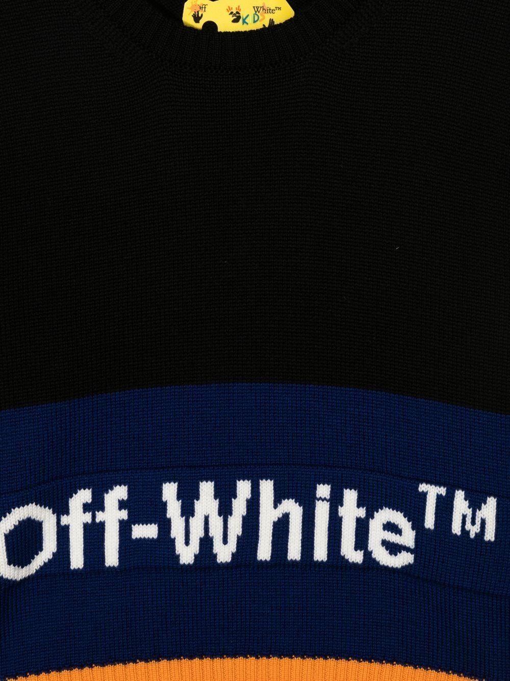COLOR BLOCK KNIT CREWNECK BLACK WHITE