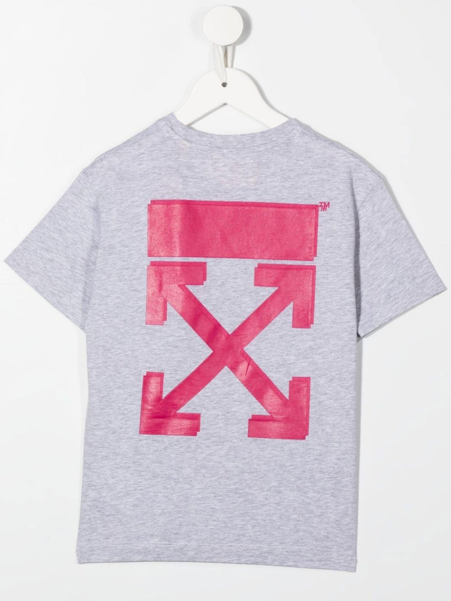 RUBBER ARROW TEE S/S MELANGE GREY FUCHSIA