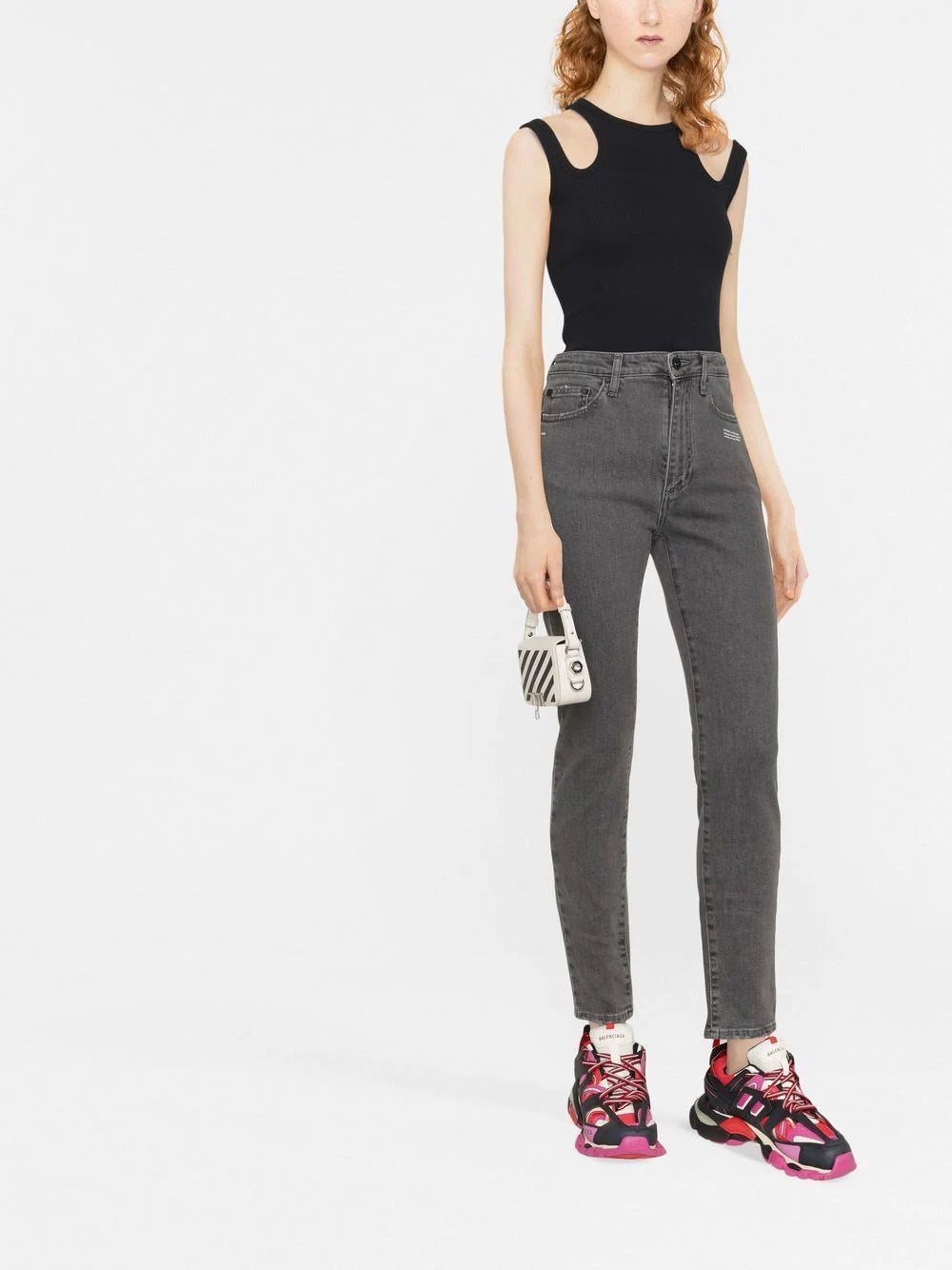 CORPORATE SKINNY DARK GREY WHITE