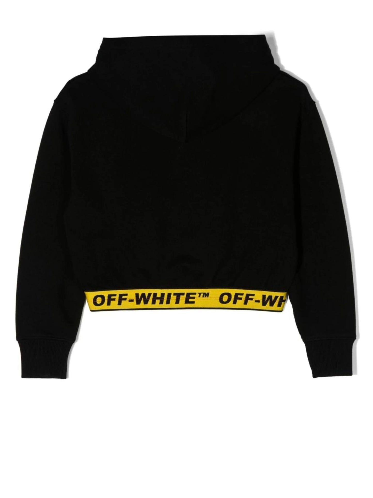 LOGO INDUSTRIAL CROP HOODIE BLACK YELLOW
