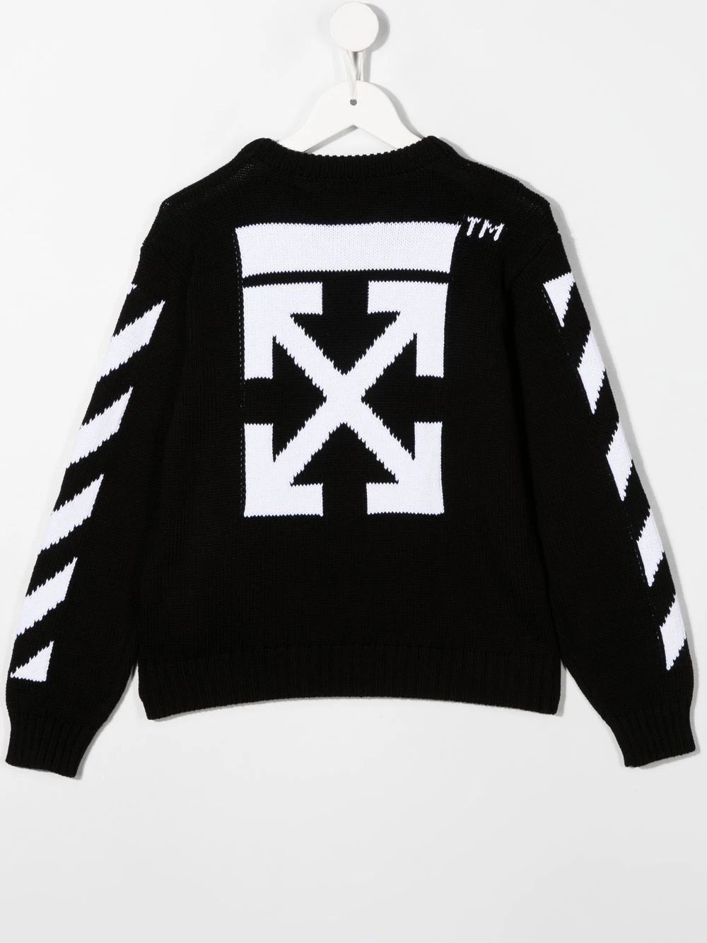 RUBBER ARROW KNIT CREWNECK BLACK WHITE