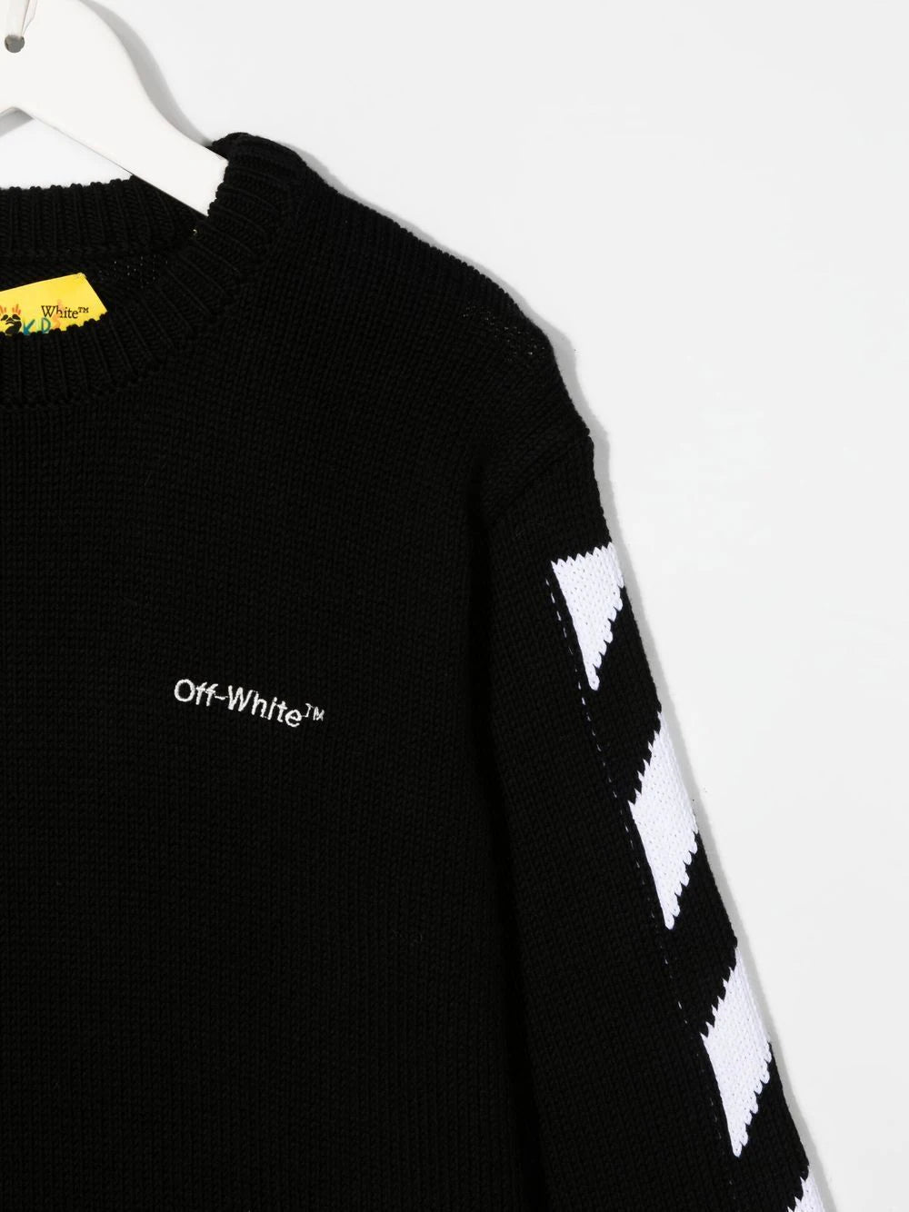RUBBER ARROW KNIT CREWNECK BLACK WHITE