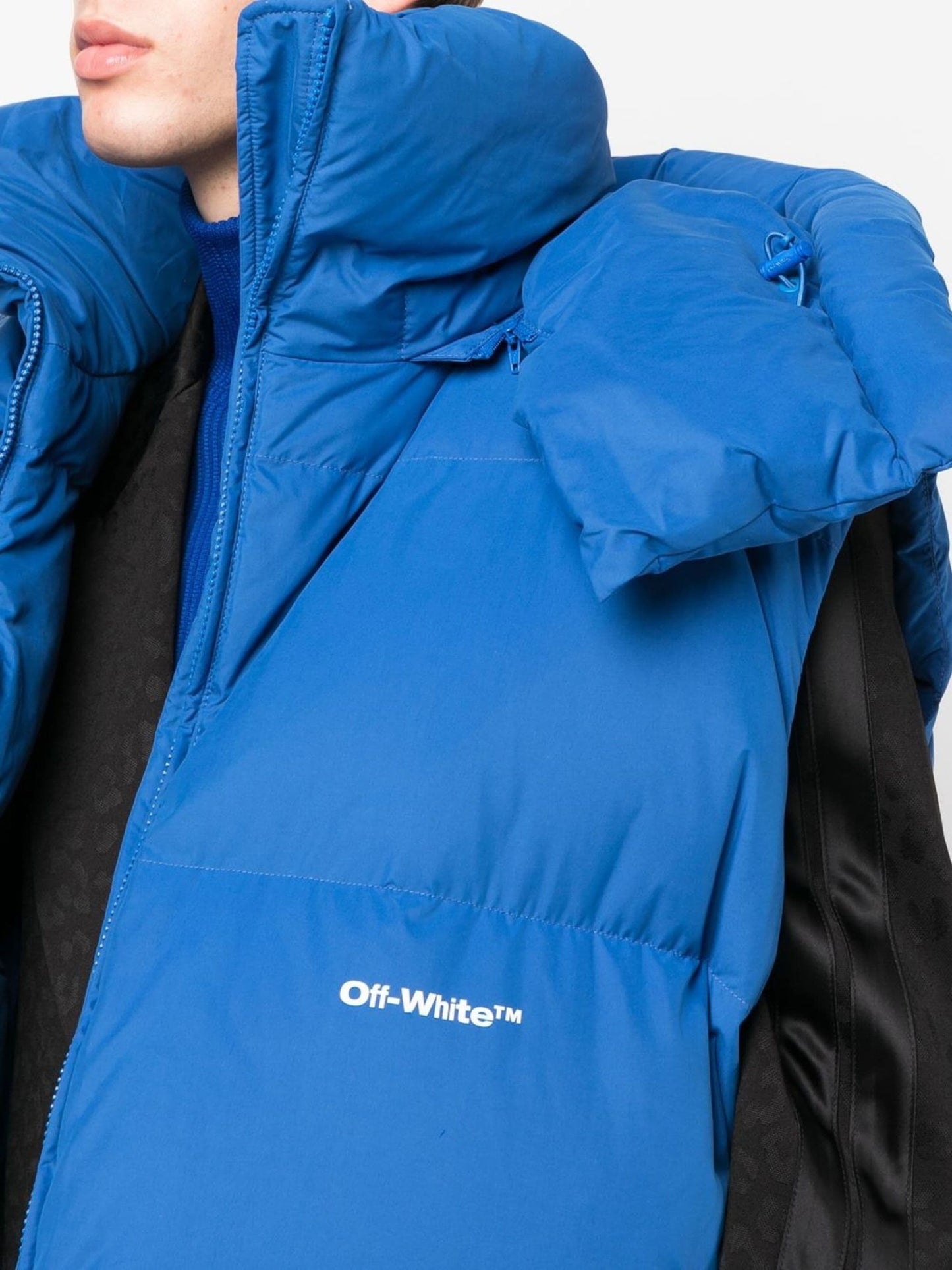BOUNCE HOODED DOWN VEST PEACOCK WHITE