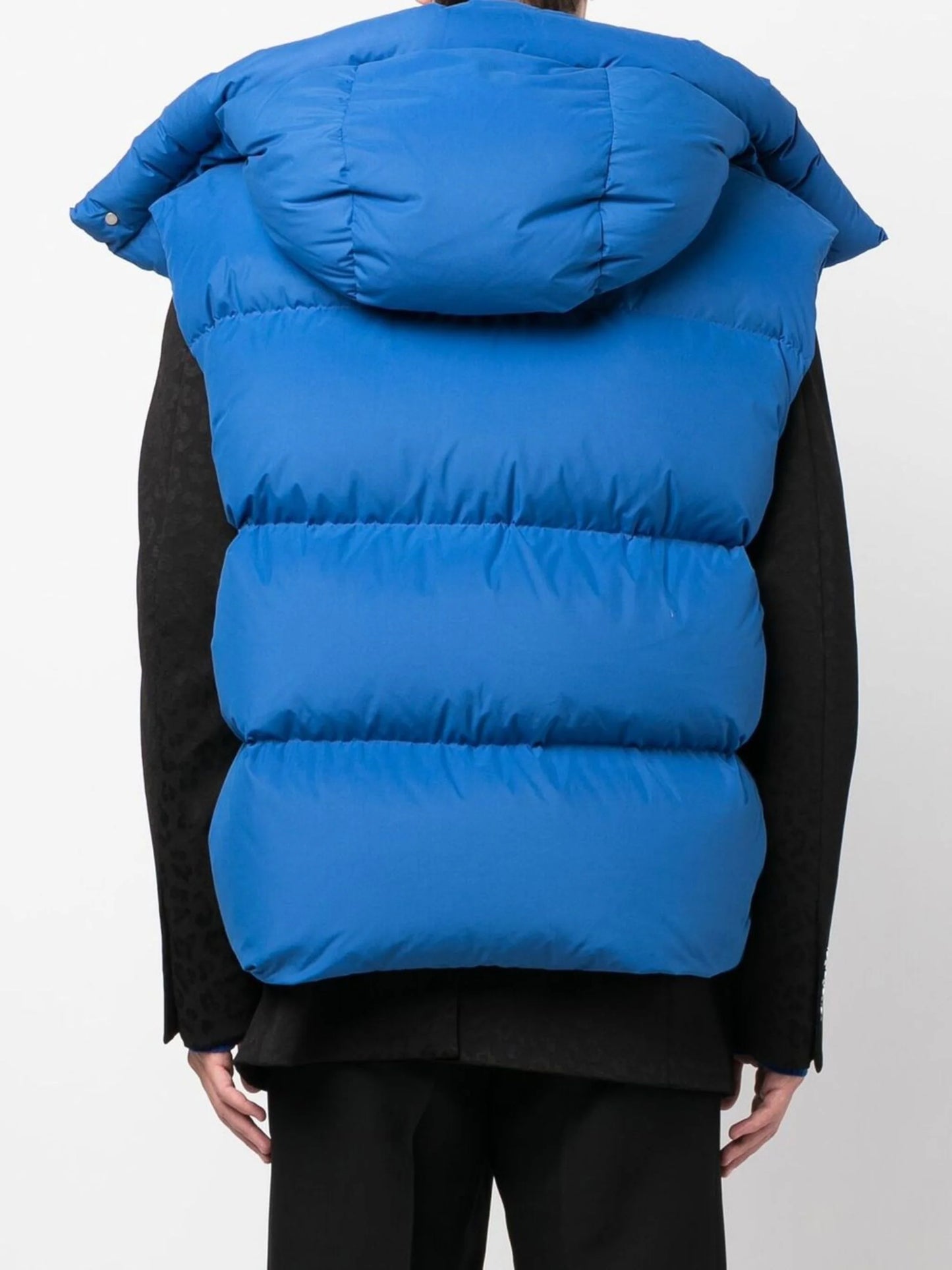 BOUNCE HOODED DOWN VEST PEACOCK WHITE