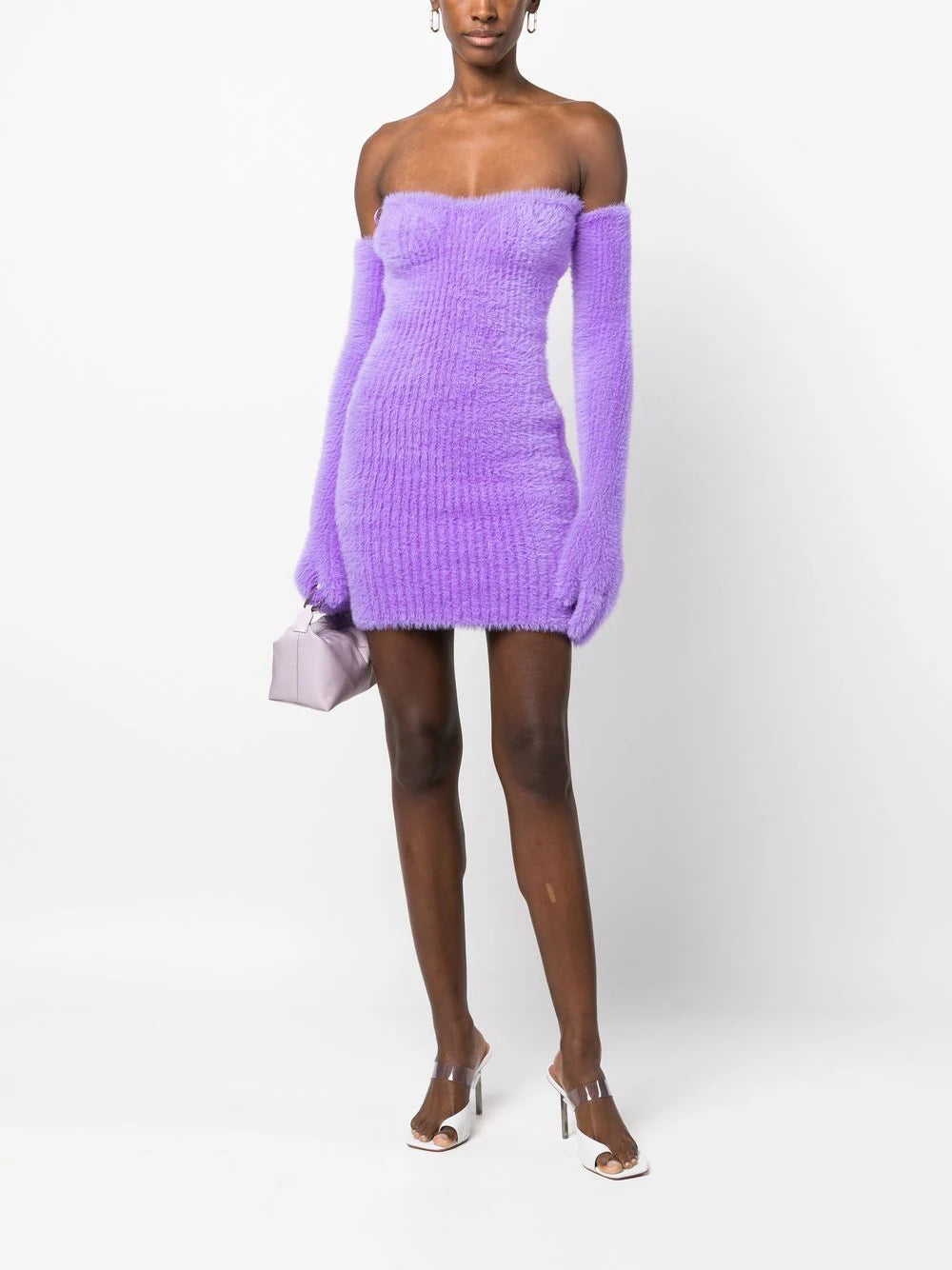 FUZZY GLOVES MINI DRESS LILAC NO COLOR