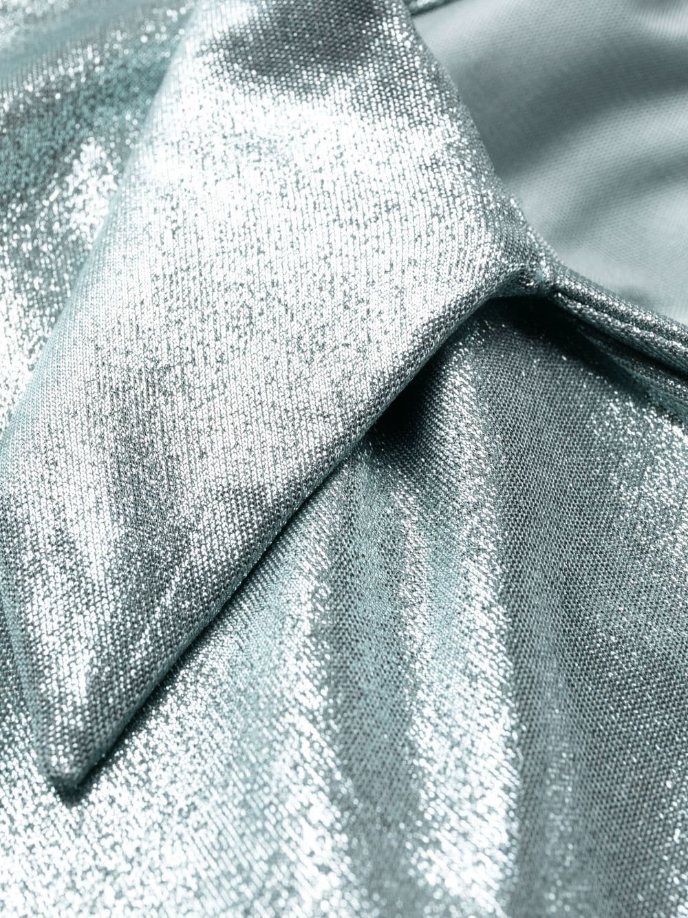 SHINY JER DRAPED MIDI DRESS SILVER NO CO