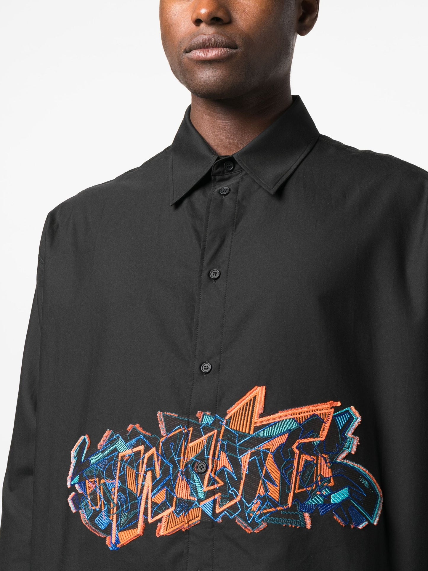 GRAF COUPE' OVER SHIRT BLACK FLUO ORANGE