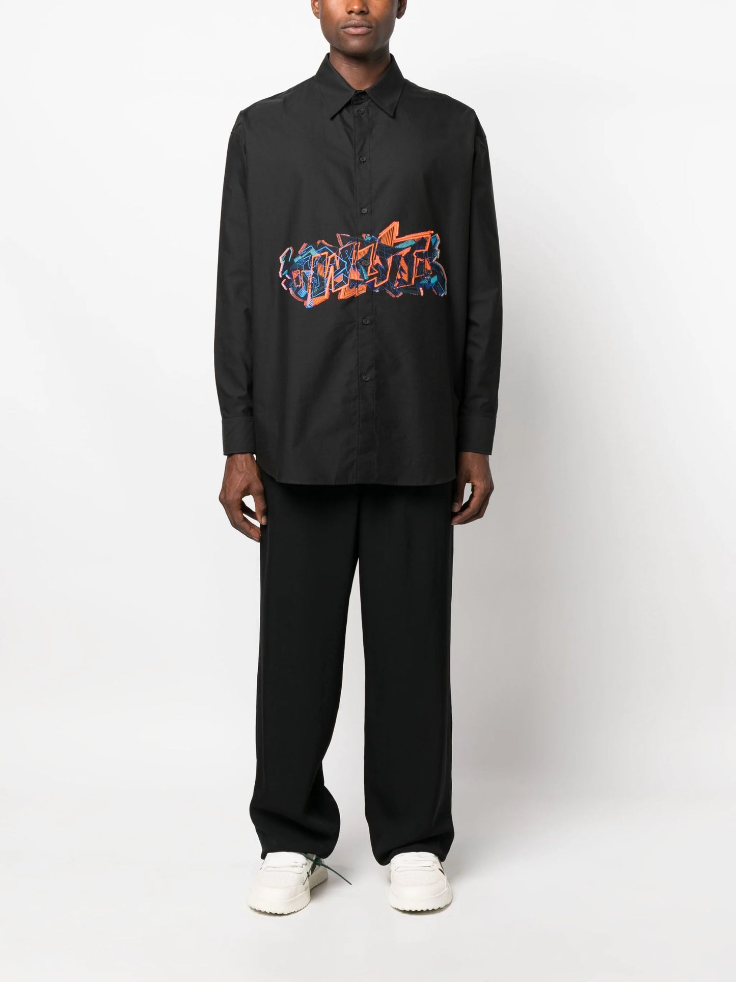 GRAF COUPE' OVER SHIRT BLACK FLUO ORANGE