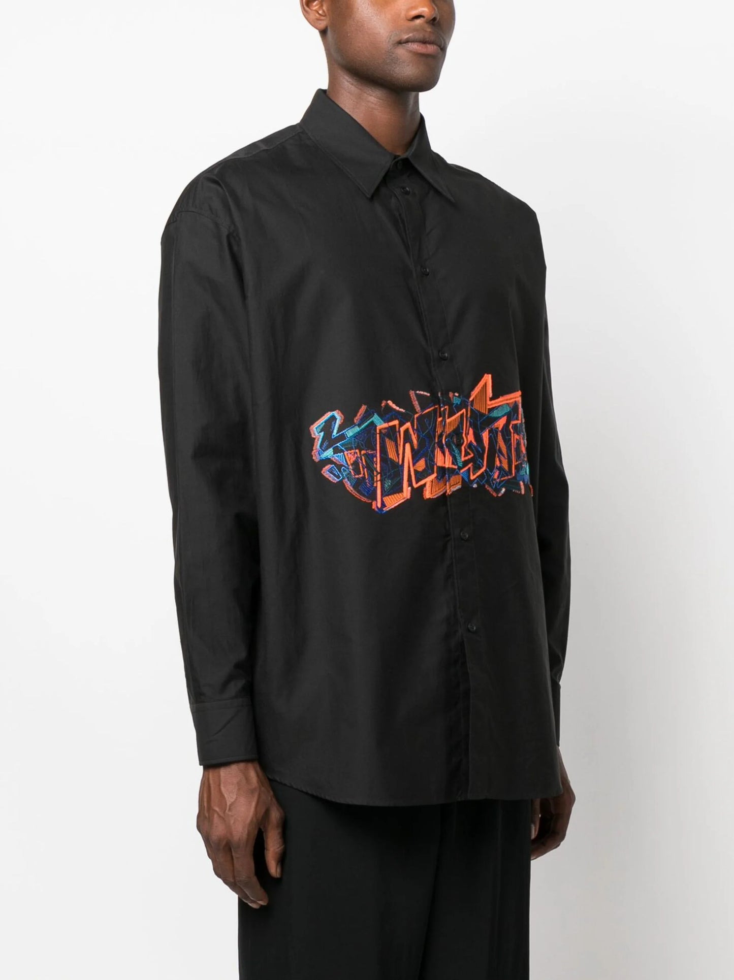 GRAF COUPE' OVER SHIRT BLACK FLUO ORANGE