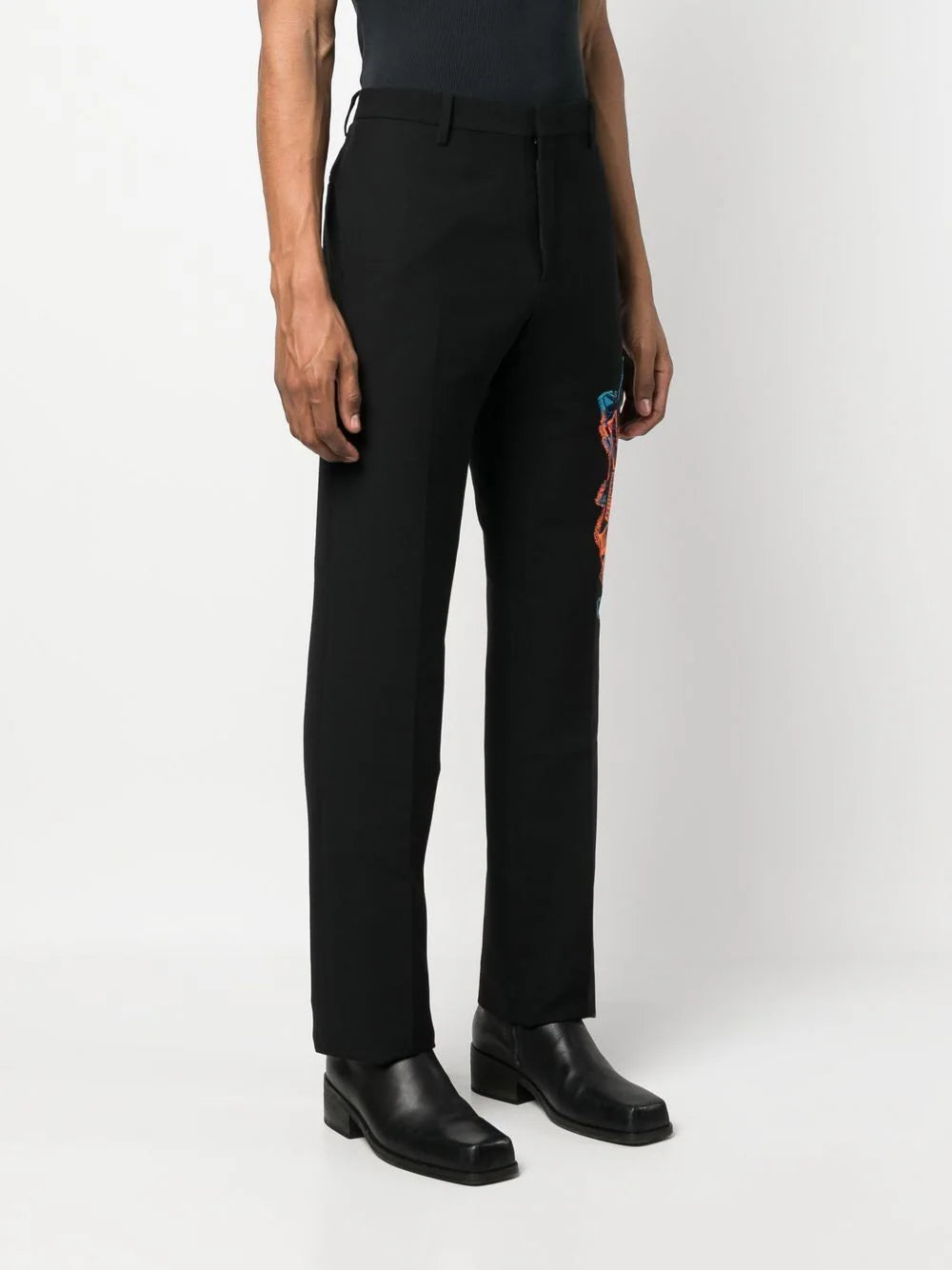 GRAF COUPE' SLIM PANT BLACK FLUO ORANGE