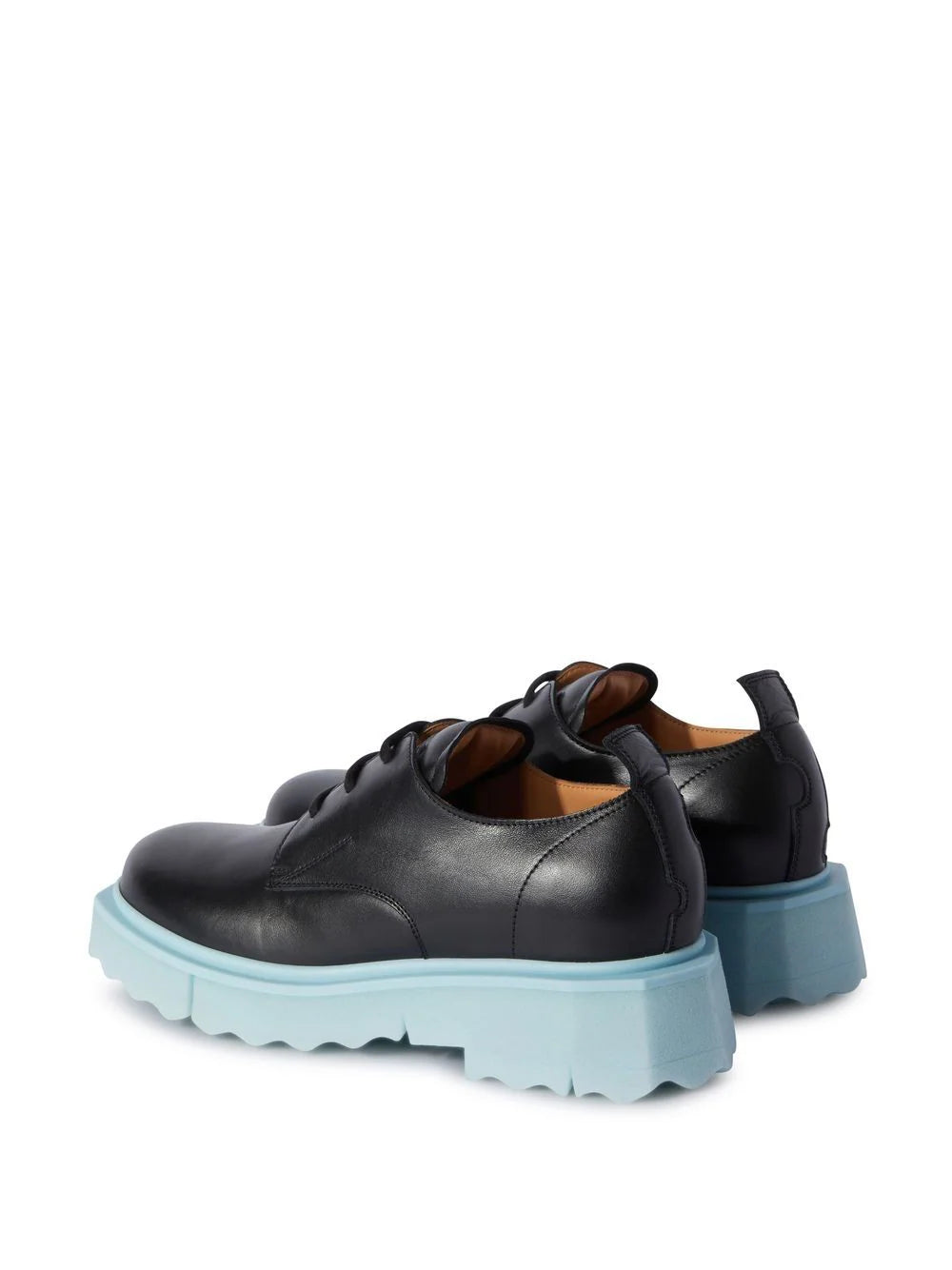 LEATHER SPONGE DERBY BLACK LIGHT BLUE