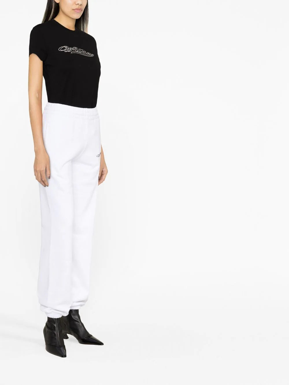 BLING BASEBALL FITTED TEE BLACK WHITE