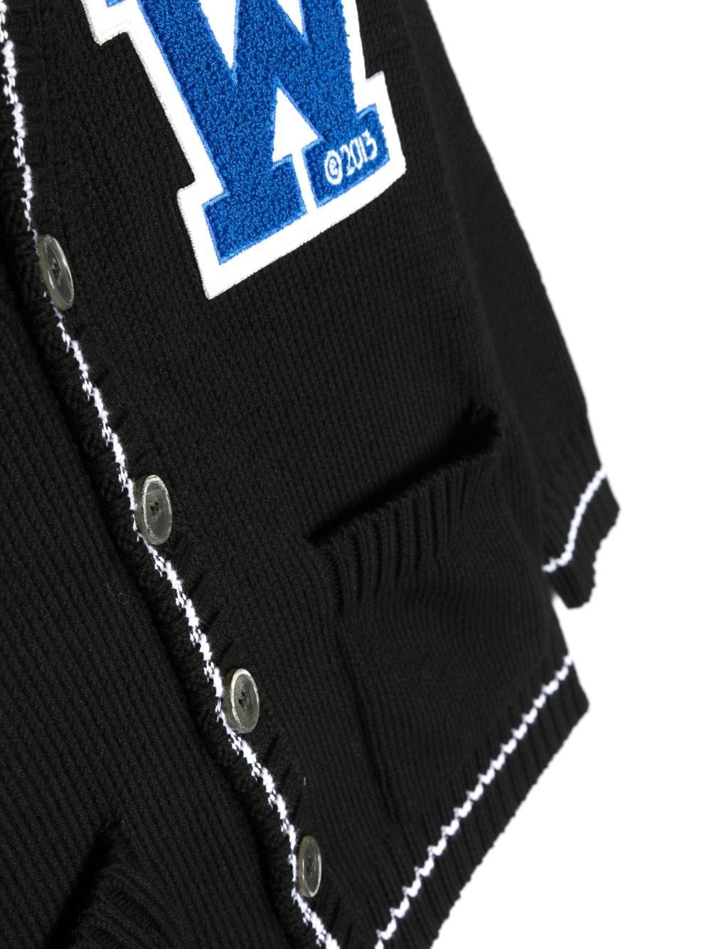 OW PATCH KNIT CARDIGAN BLACK BLUE