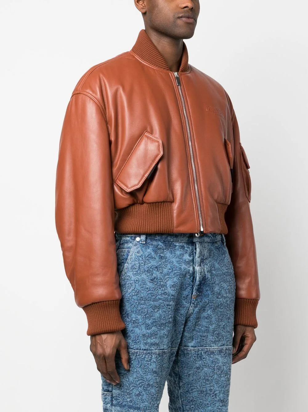 WAVE OFF LEA CROPPED BOMBER TERRACOTTA TERRACOTTA