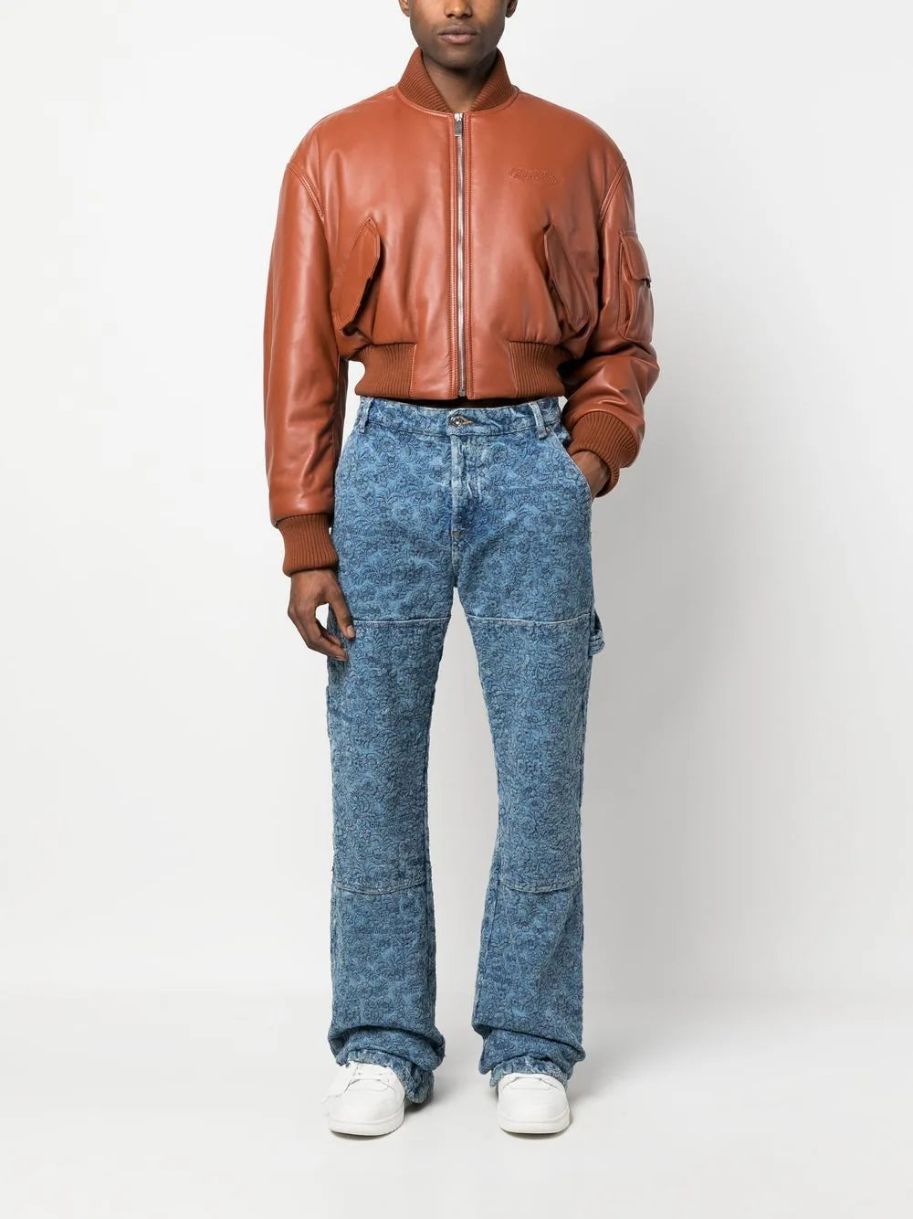 WAVE OFF LEA CROPPED BOMBER TERRACOTTA TERRACOTTA