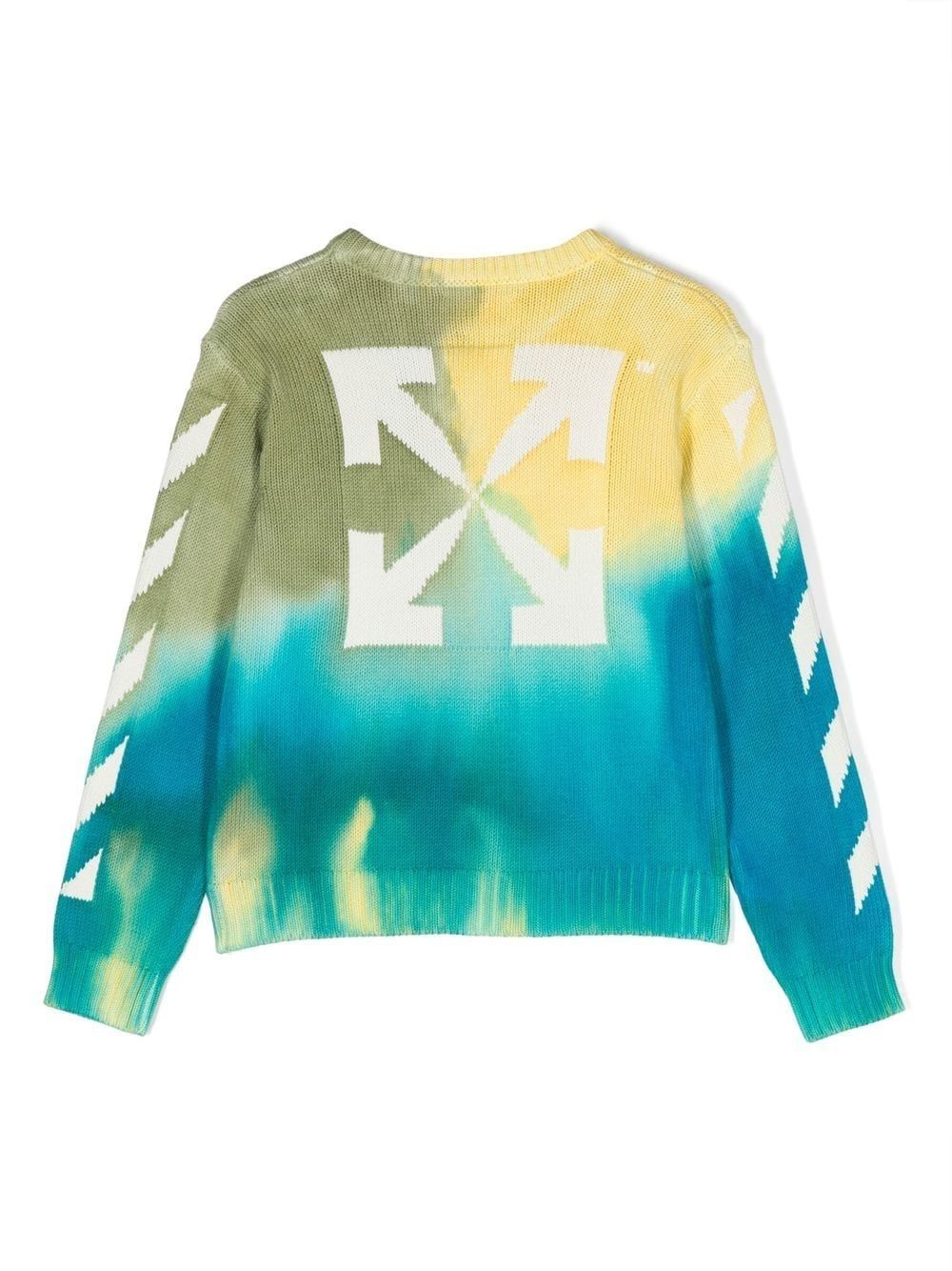 TIE DYE KNIT CREWNECK YELLOW WHITE