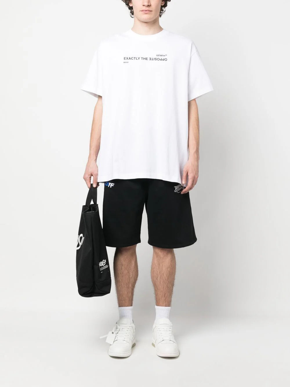 SPIRAL OPP OVER S/S TEE WHITE BLACK