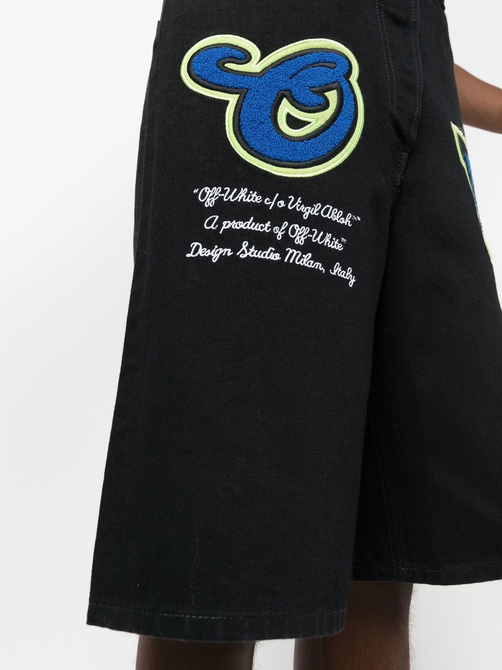 VARS PATCH DENIM SHORTS BLACK BLUE