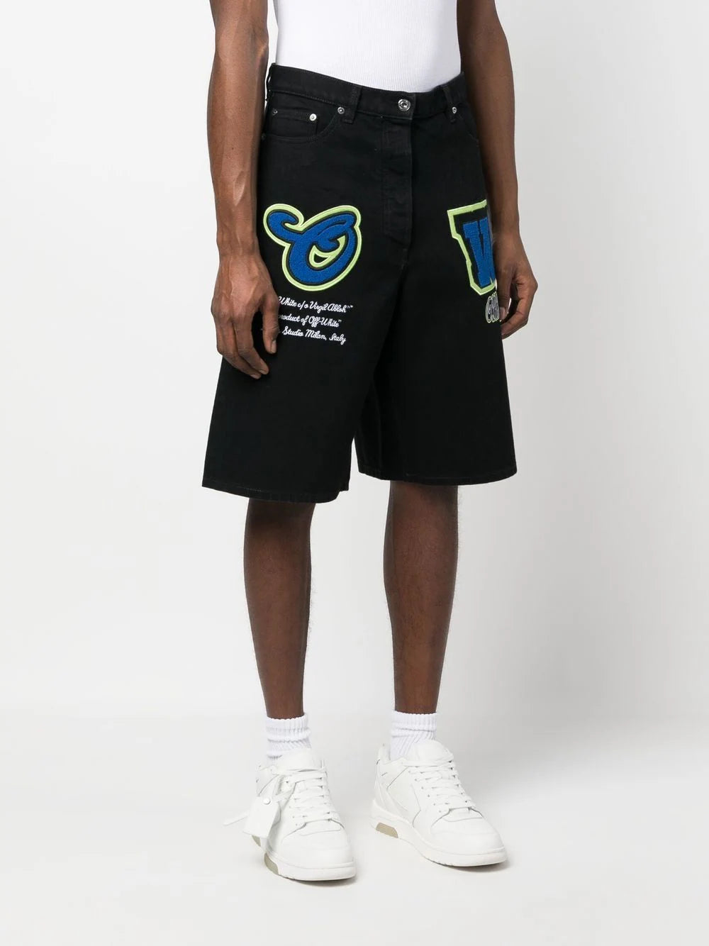 VARS PATCH DENIM SHORTS BLACK BLUE