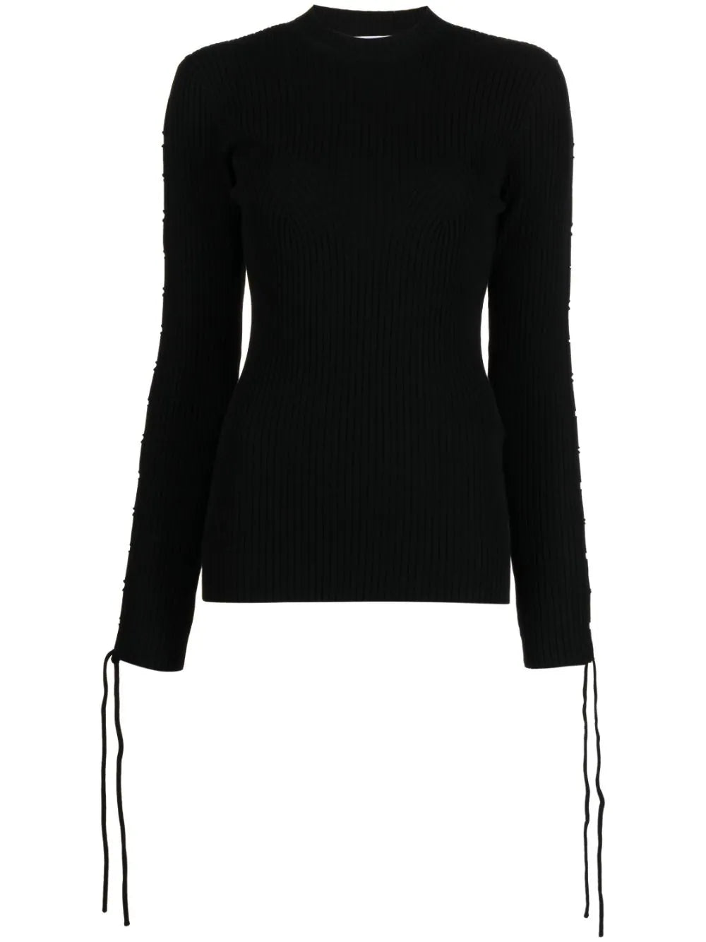 VANISE LACE UP CREWNECK BLACK NO COLOR
