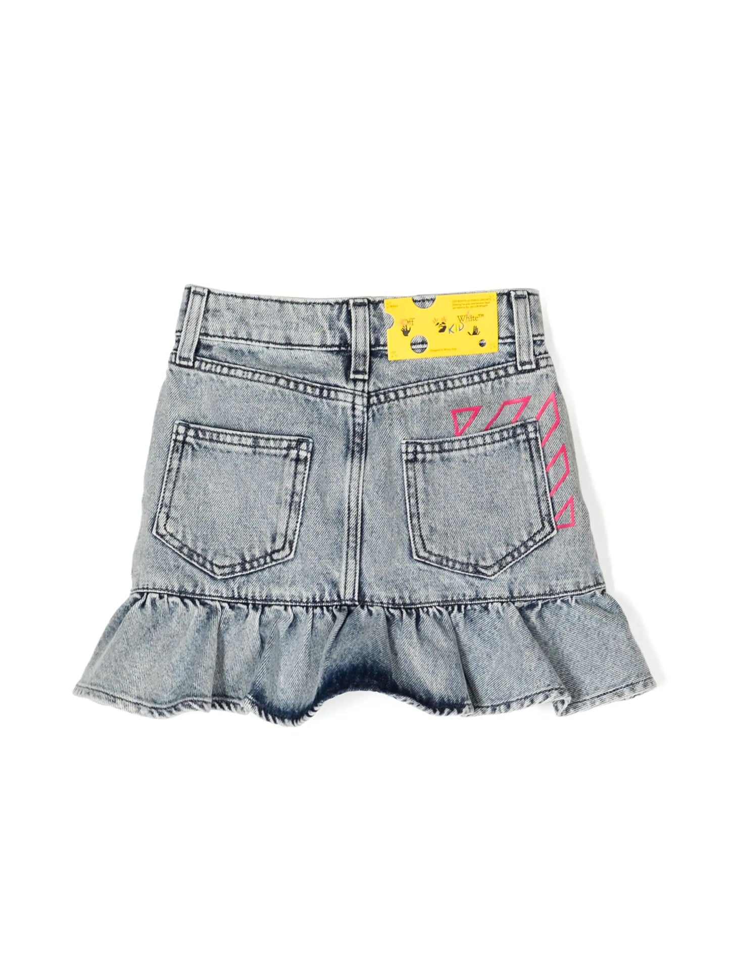 TO BE OFF DENIM SKIRT BLEACH FUXIA