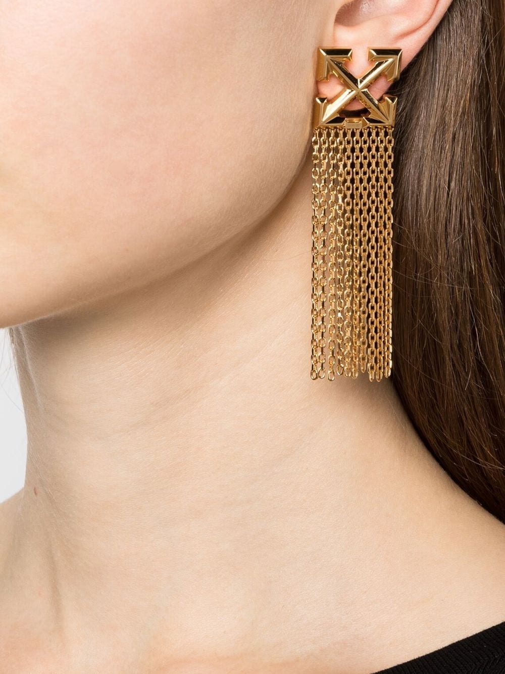 ARROW CHAIN EARRINGS GOLD NO COLOR