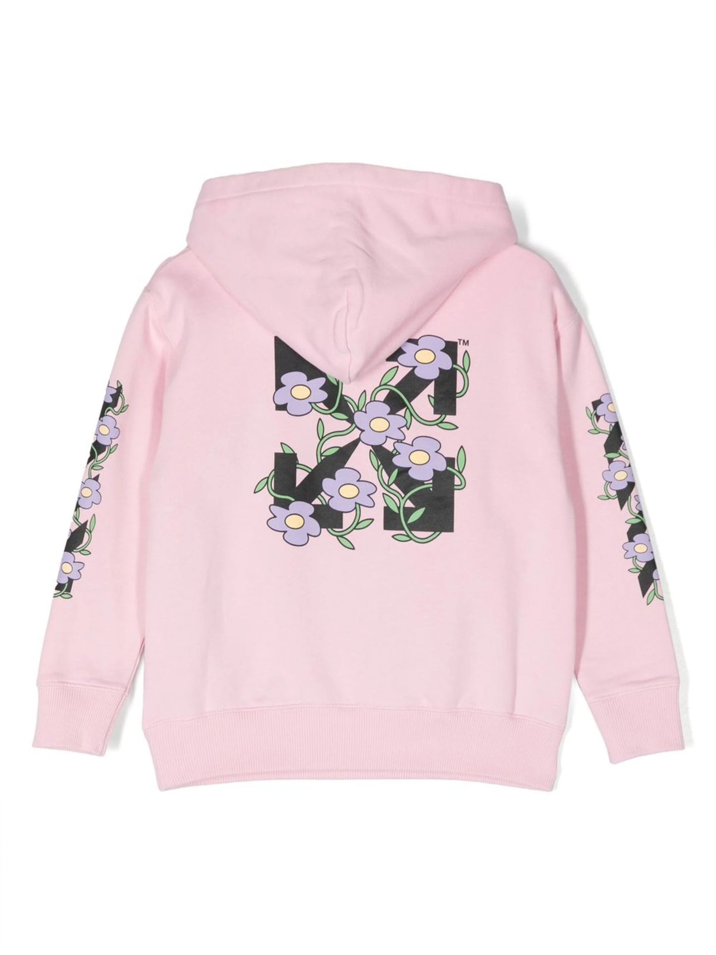 OFF FLOWERS HOODIE PINK BLACK