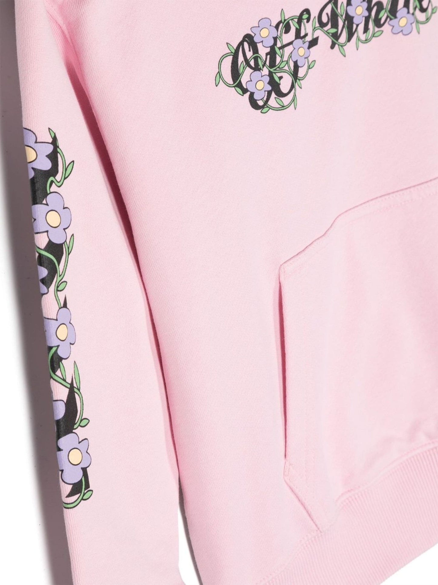 OFF FLOWERS HOODIE PINK BLACK