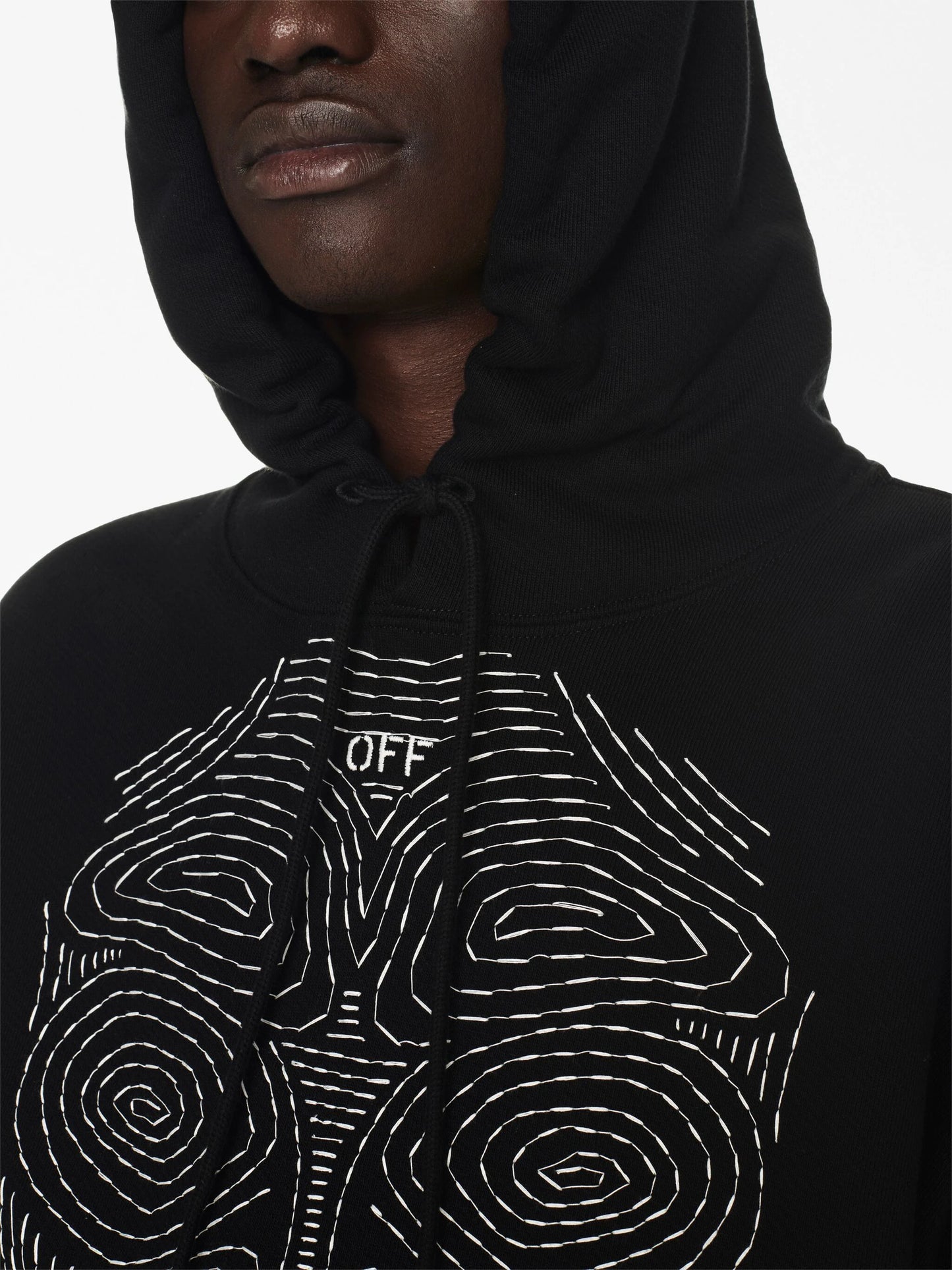 BODY STITCH SKATE HOODIE BLACK WHITE