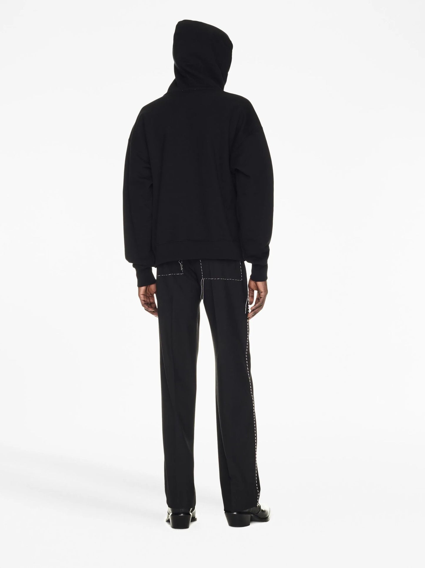 BODY STITCH SKATE HOODIE BLACK WHITE