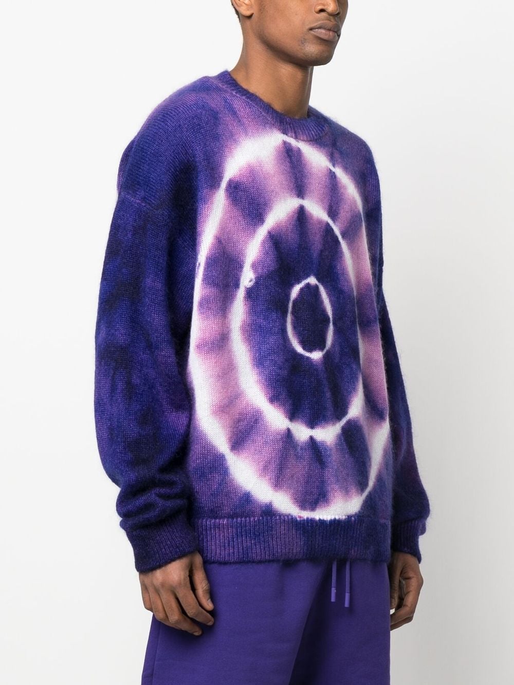 TIE DYE MOHAIR SKATE CREWNECK PURPLE NO COLOR