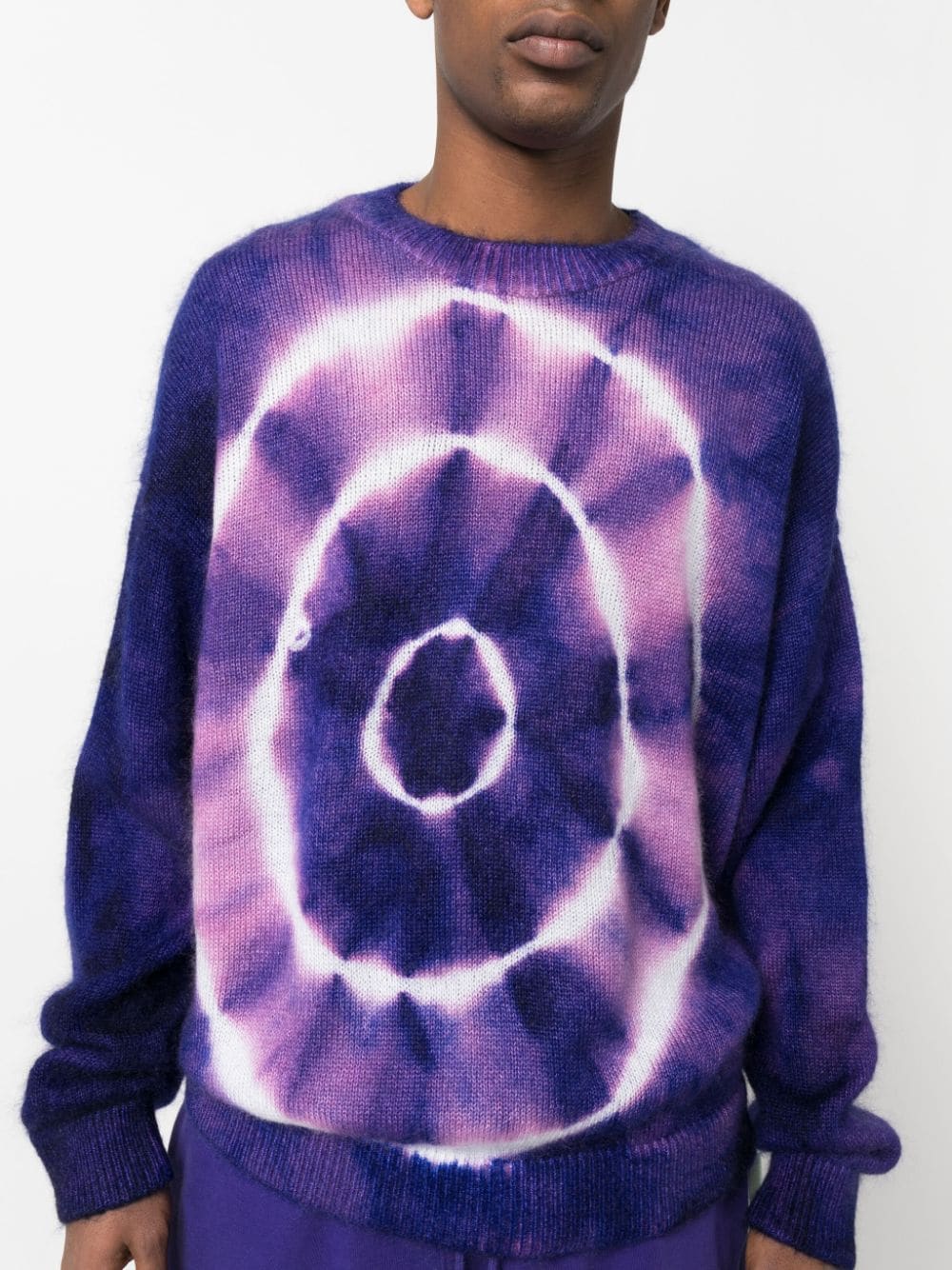 TIE DYE MOHAIR SKATE CREWNECK PURPLE NO COLOR