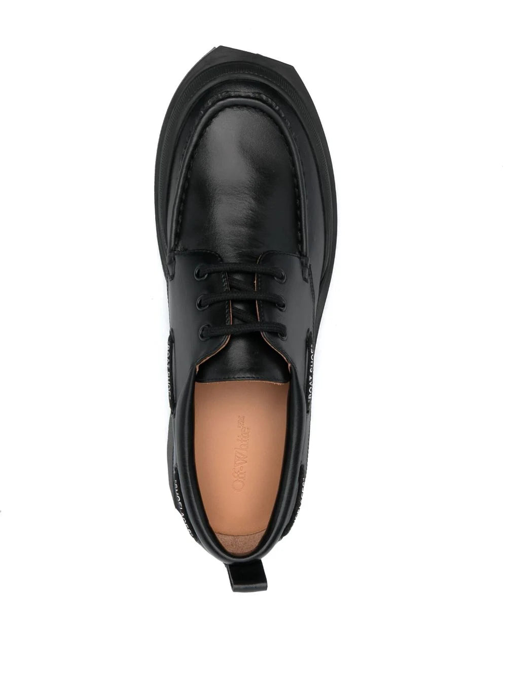 SPONGE LEATHER BOATSHOE BLACK MILITARY