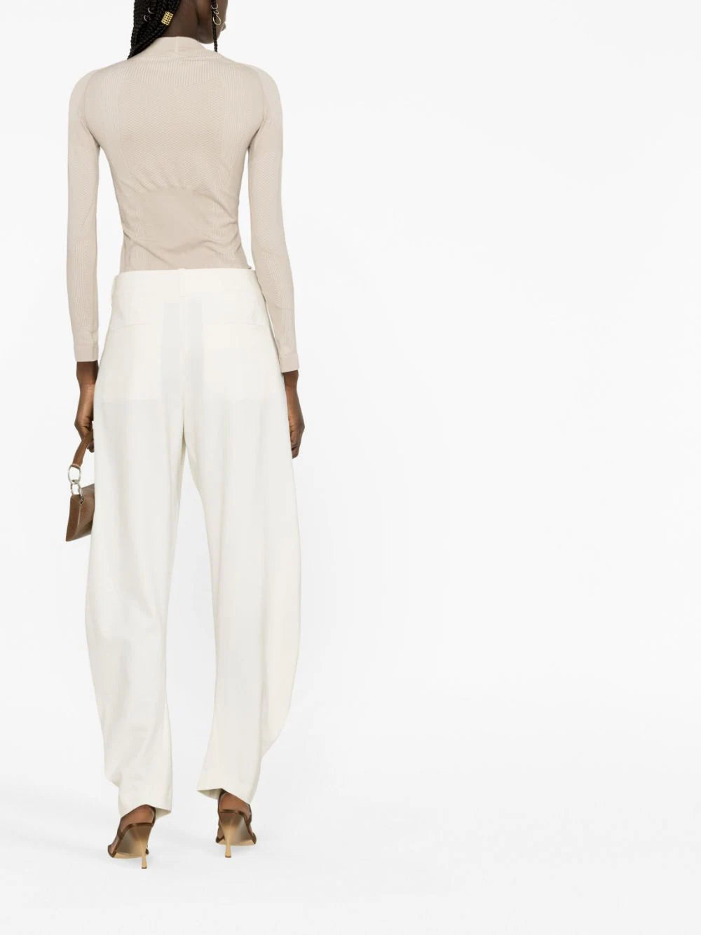 WO BLEND TWIST BANANA PANT WHITE A WHITE A