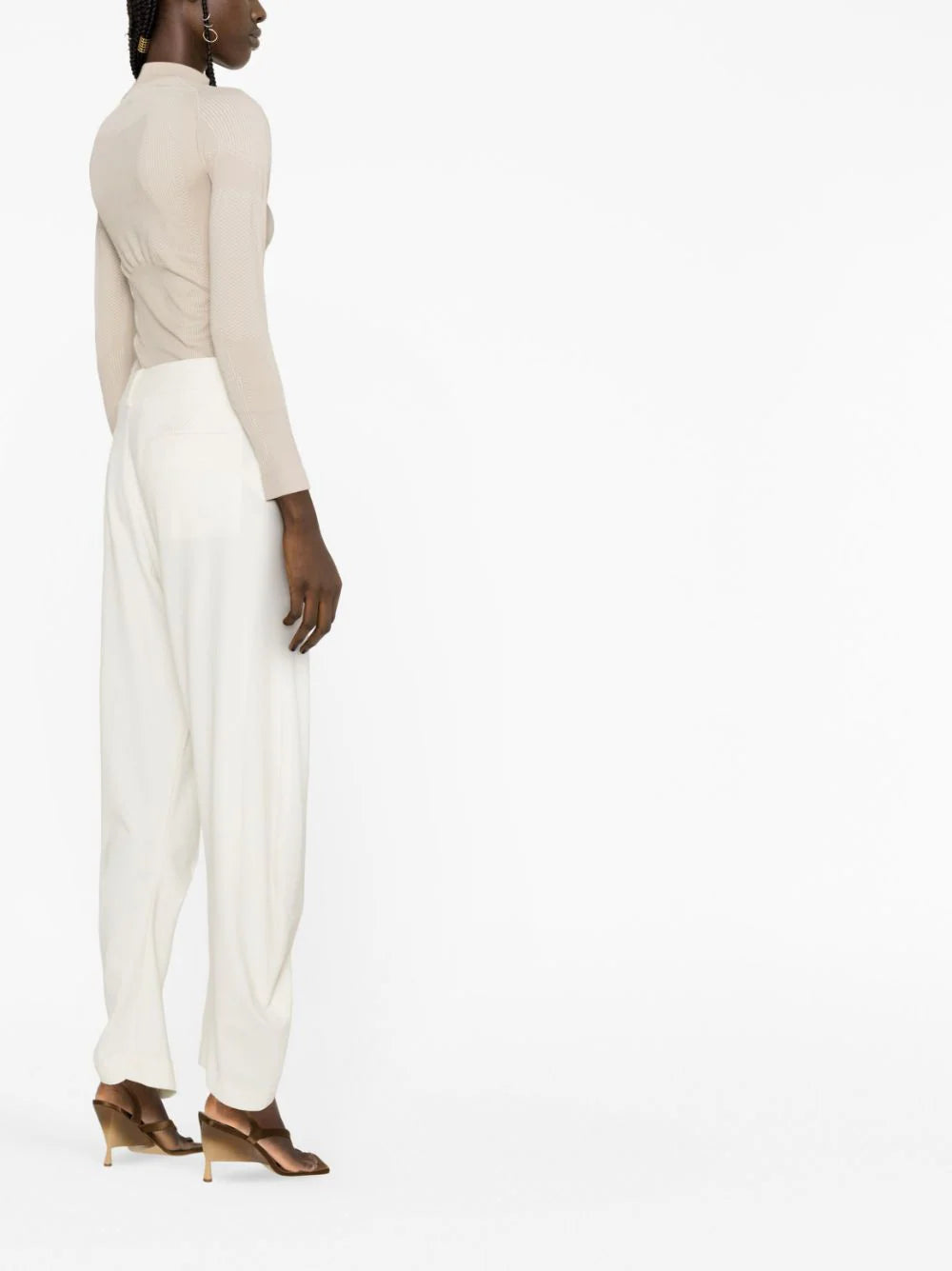 WO BLEND TWIST BANANA PANT WHITE A WHITE A