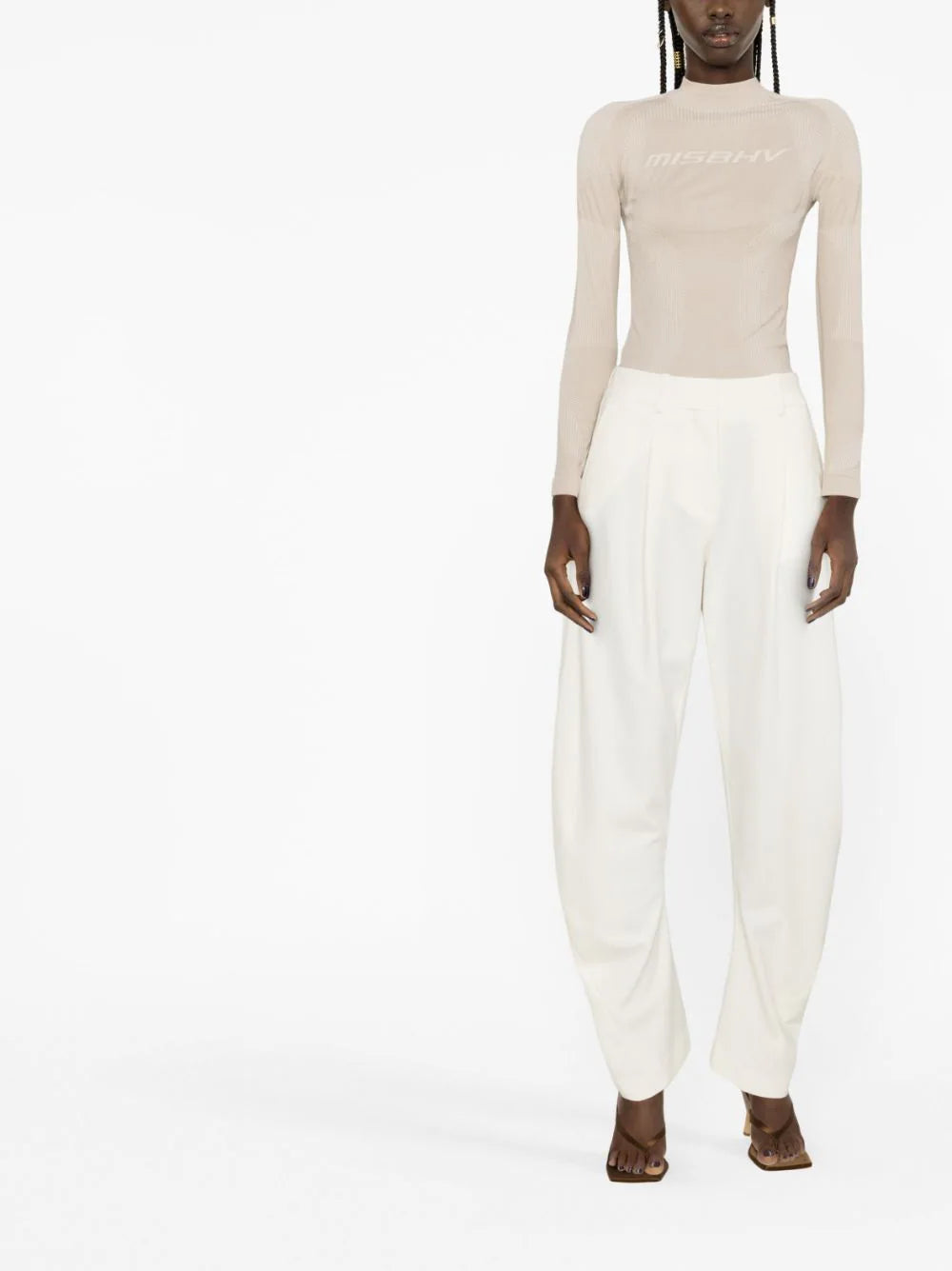 WO BLEND TWIST BANANA PANT WHITE A WHITE A