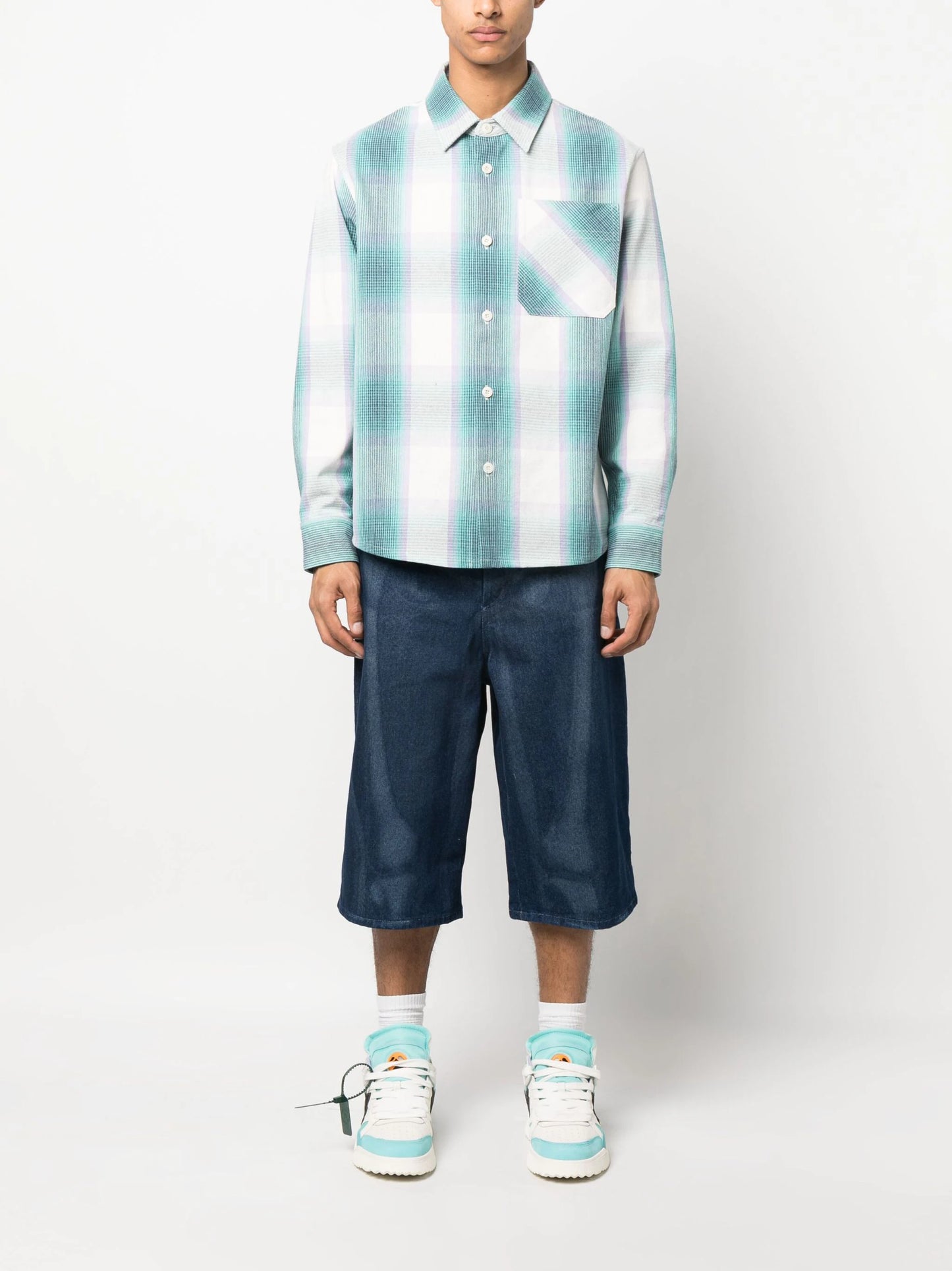BODY SCAN DENIM SHORTS BLUE NO COLOR