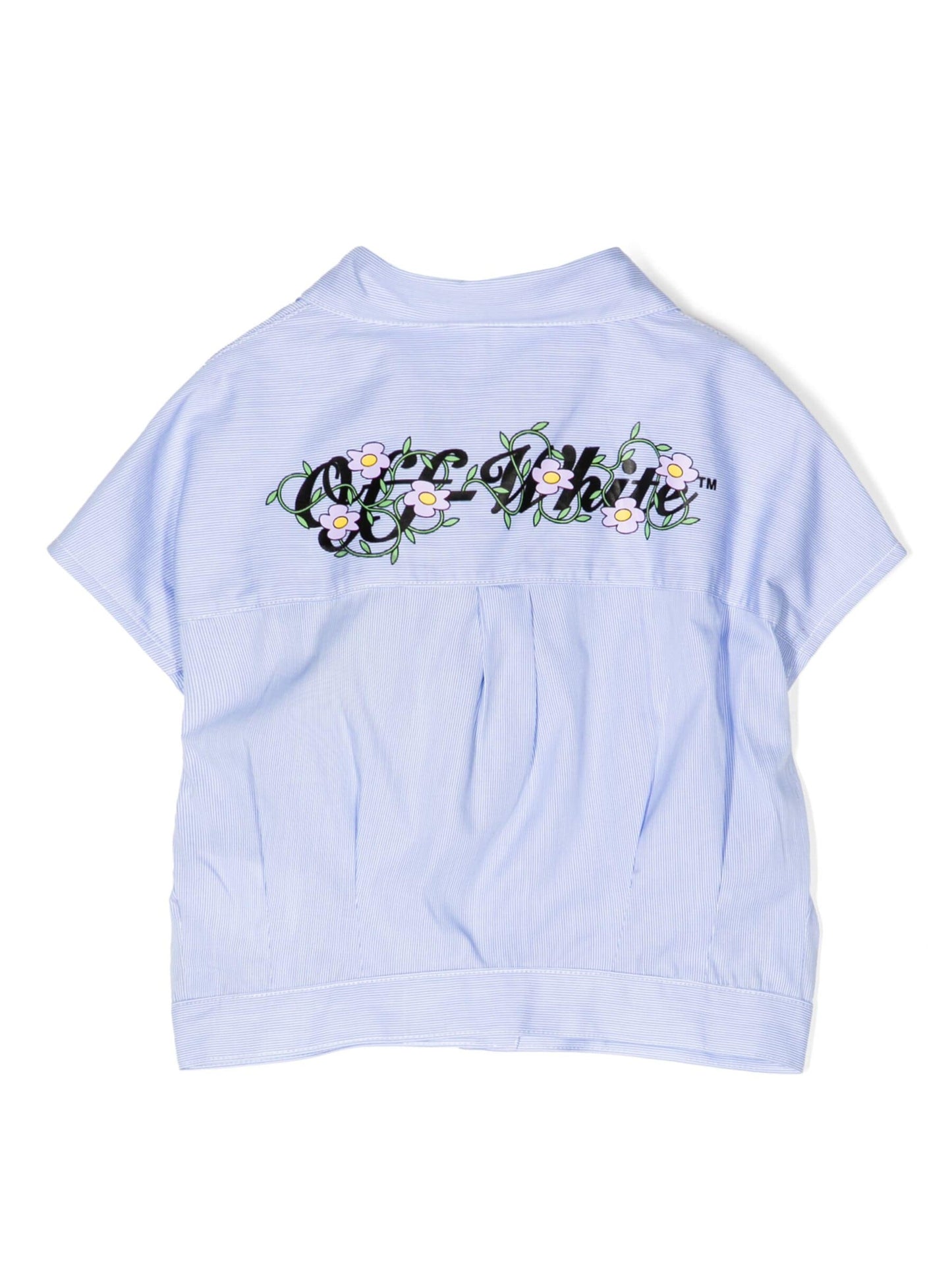 OFF FLOWERS STRIPED CROPSHIRT LIGHT BLUE A BLACK