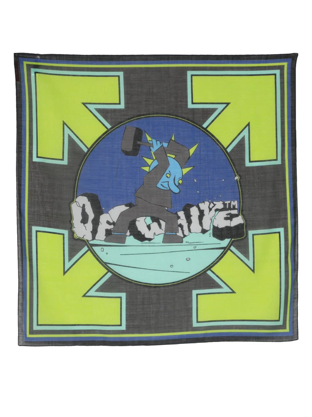 VARSITY HAMMER BANDANA BLACK GREEN FLUO