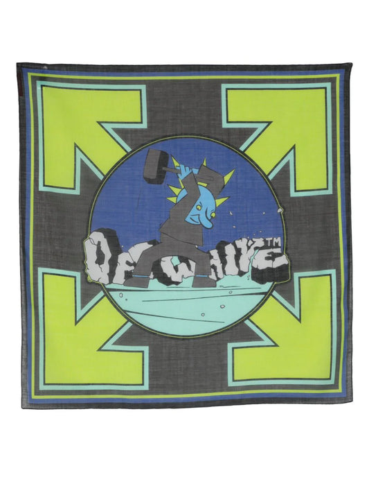VARSITY HAMMER BANDANA BLACK GREEN FLUO