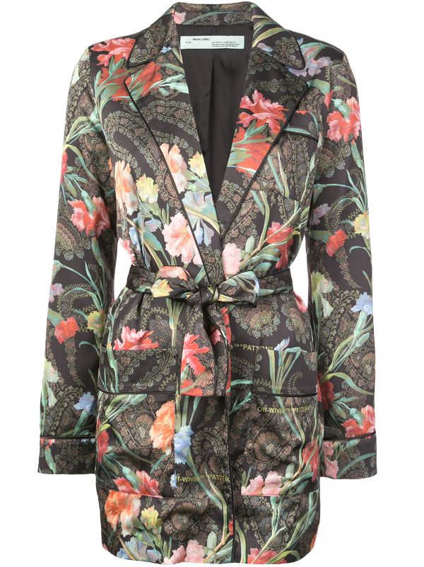 FLORAL EQUESTRIAN PAJAMA JKT BLACK ALL O