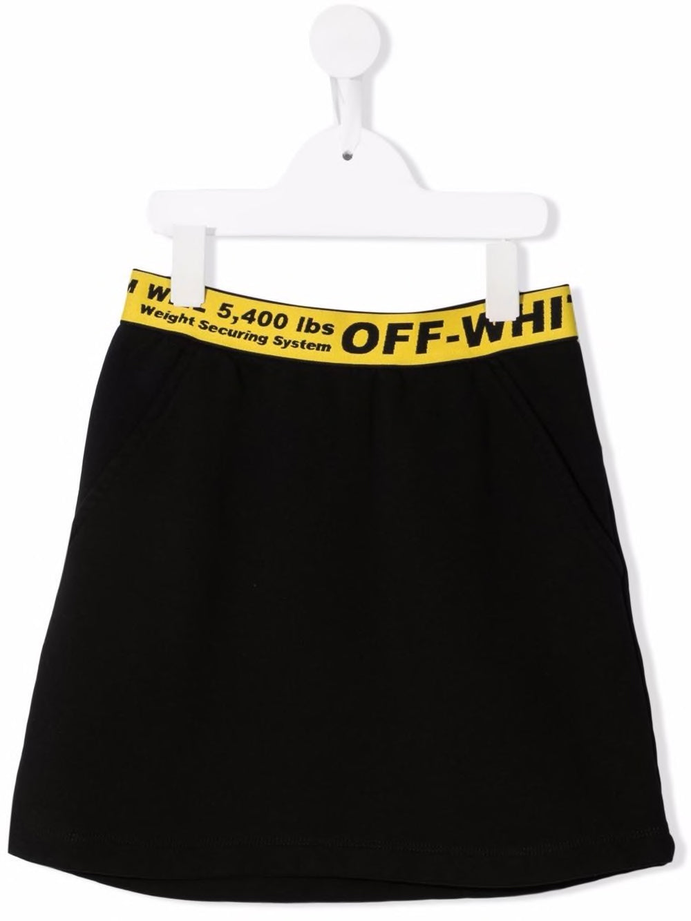 OFF LOGO MINI SKIRT BLACK YELLOW