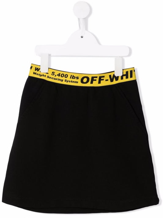 OFF LOGO MINI SKIRT BLACK YELLOW