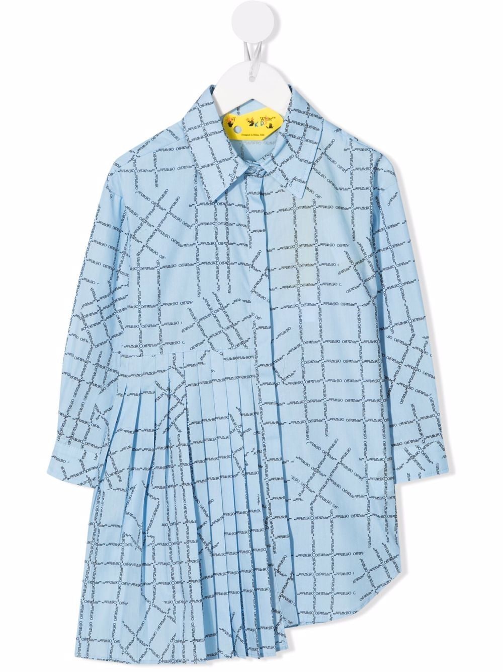 LOGO CHECK SHIRT DRESS LIGHT BLUE BLACK