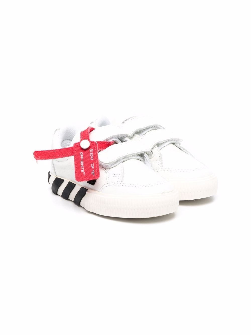 LOW STRAP VULCANIZED CALF LEA WHITE BLACK