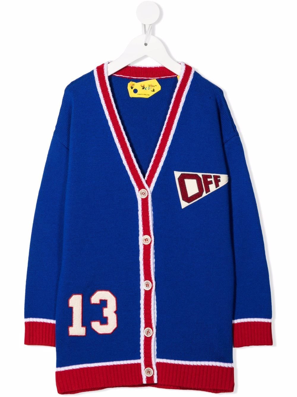 LOGO PATCH CARDIGAN LIGHT BLUE RED